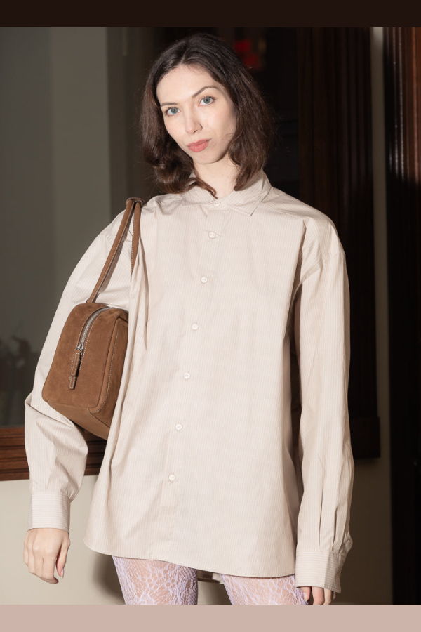 Baserange Claude Shirt - Brown Stripe