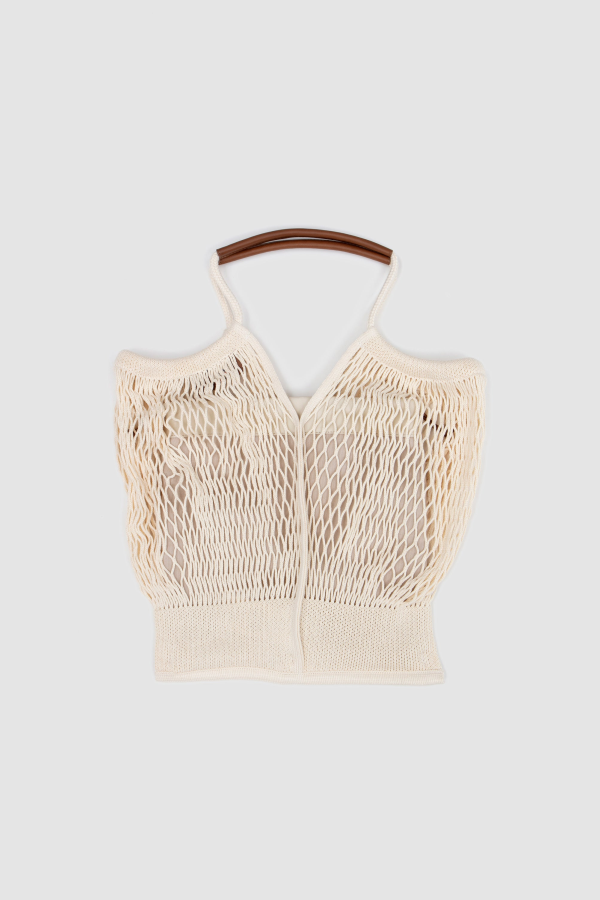 Hereu Calella Filt Tote Bag - Natural / Chestnut