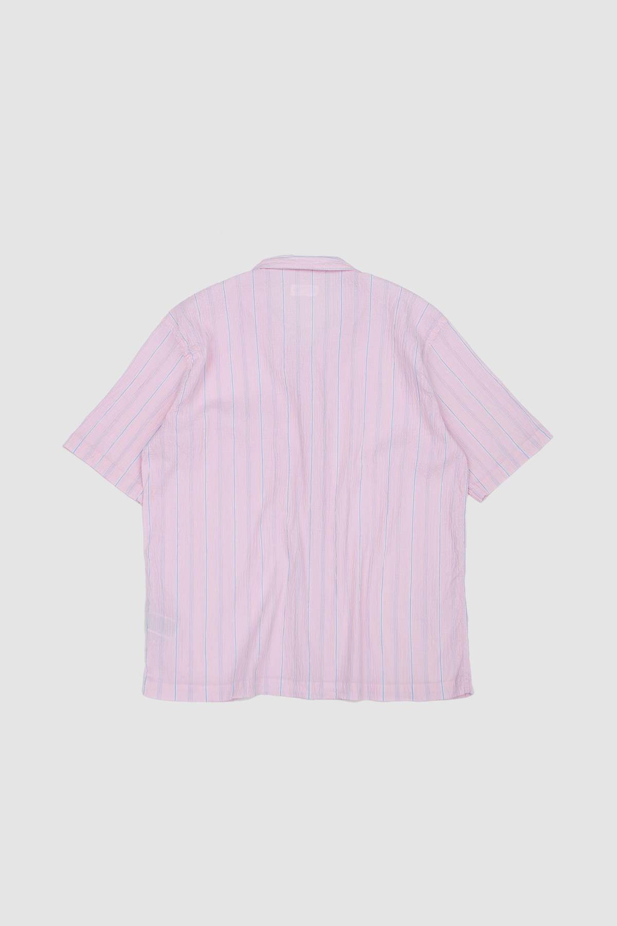 Universal Works Road Shirt Lily Stripe Pink Shirt - Image 5 of 5