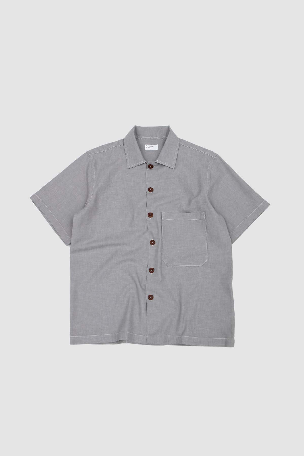 Universal Works SS Fatigue Izumi Cotton Shirt - Grey - Image 1 of 5