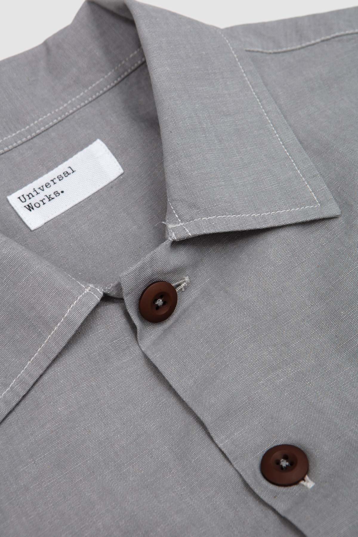 Universal Works SS Fatigue Izumi Cotton Shirt - Grey - Image 3 of 5