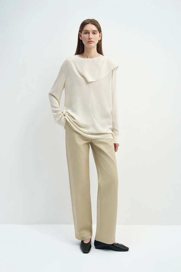 Sophie Rue Thea Scarf Neck Top - Egret