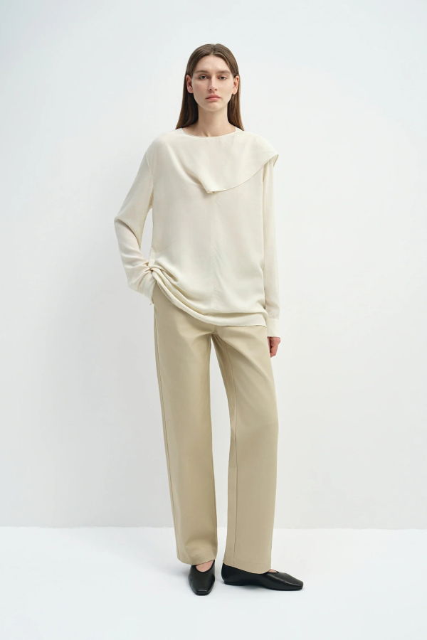 Sophie Rue Thea Scarf Neck Top - Egret