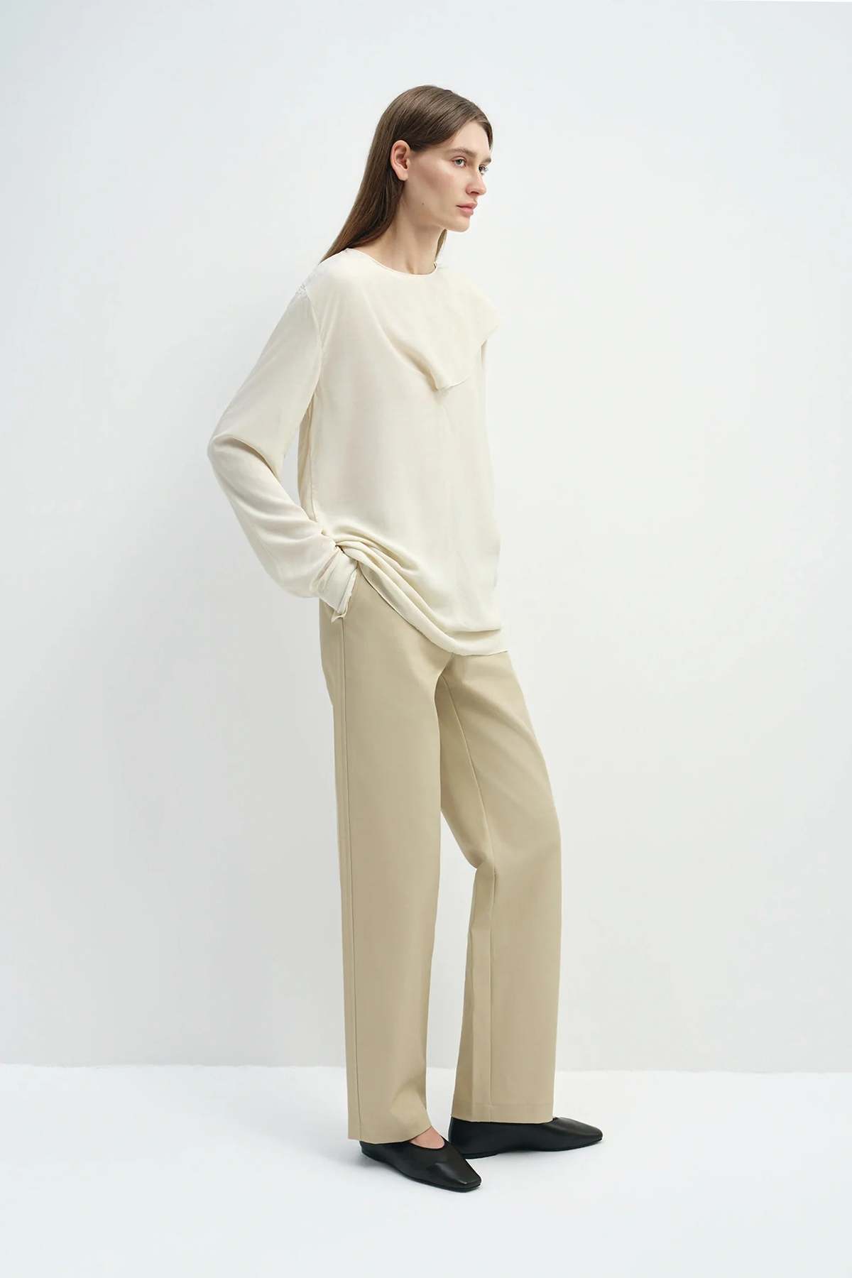 Sophie Rue Thea Scarf Neck Top - Egret - Image 4 of 5