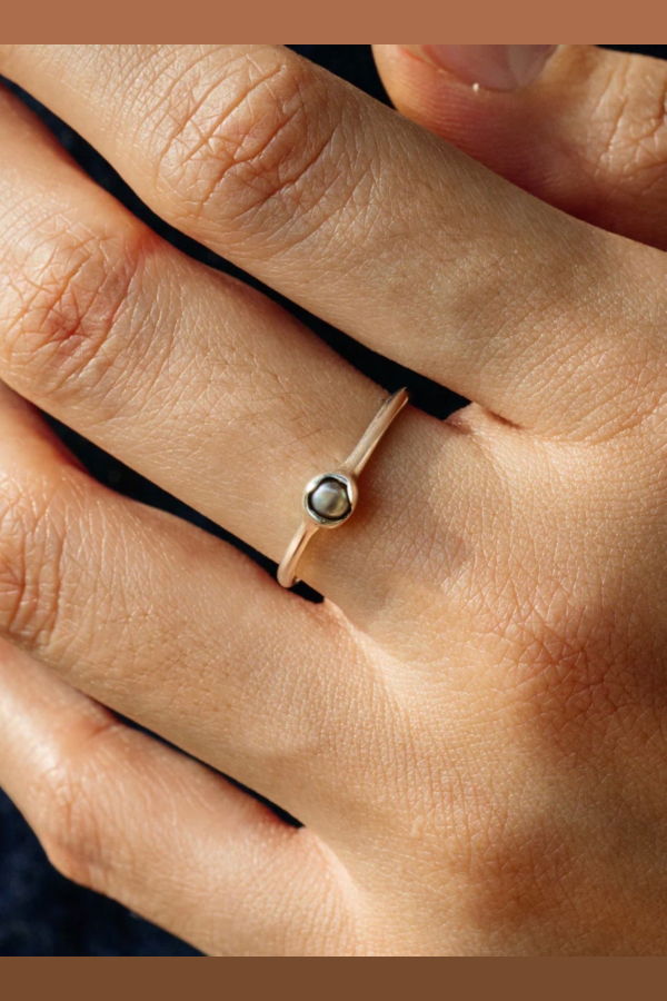 Meg Carina Hardy Pearl Solo Ring