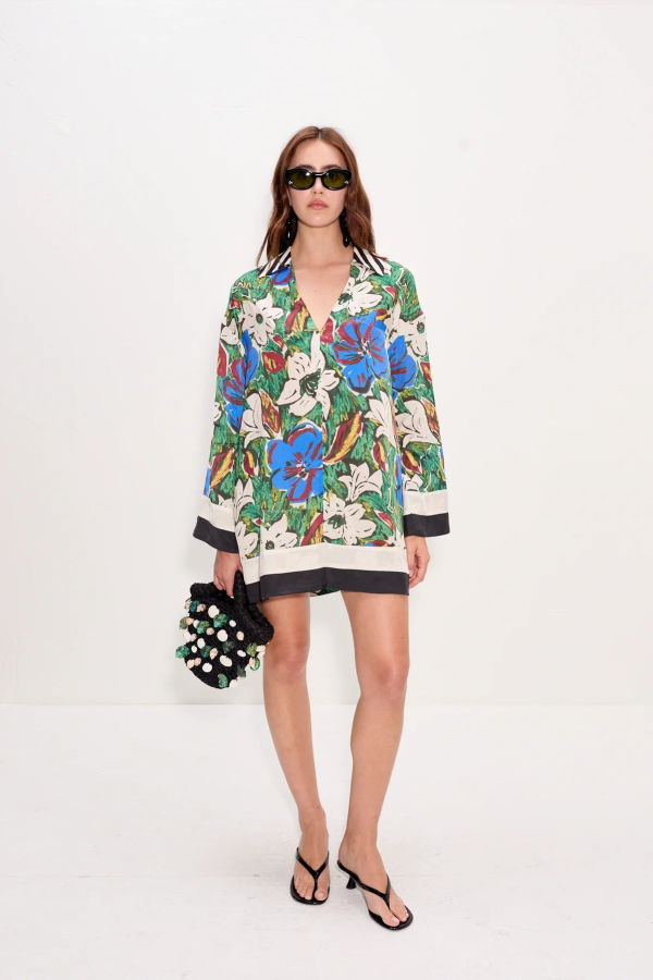 Simon Miller Diaz Mini Dress - Tropical Floral Print Combo