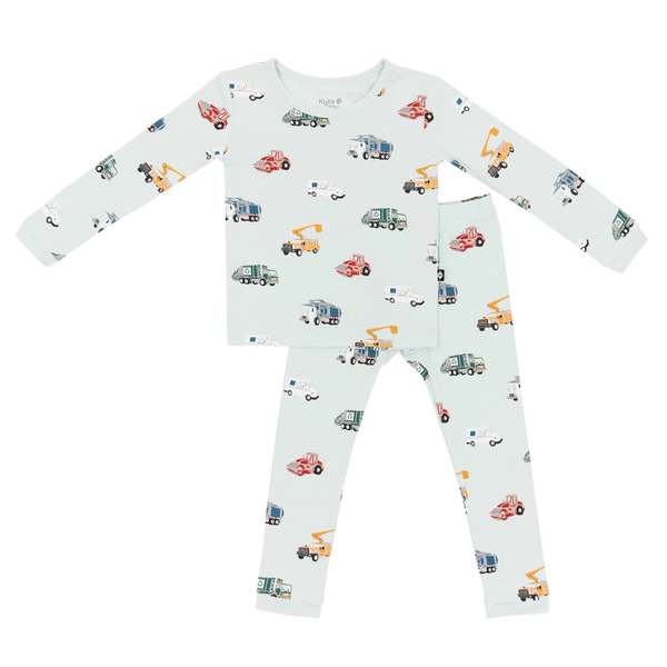 KIDS Kyte BABY Long Sleeve Toddler Pajama Set in City Vehicles KIDS Kyte BABY Long Sleeve Toddler Pajama Set in City Vehicles