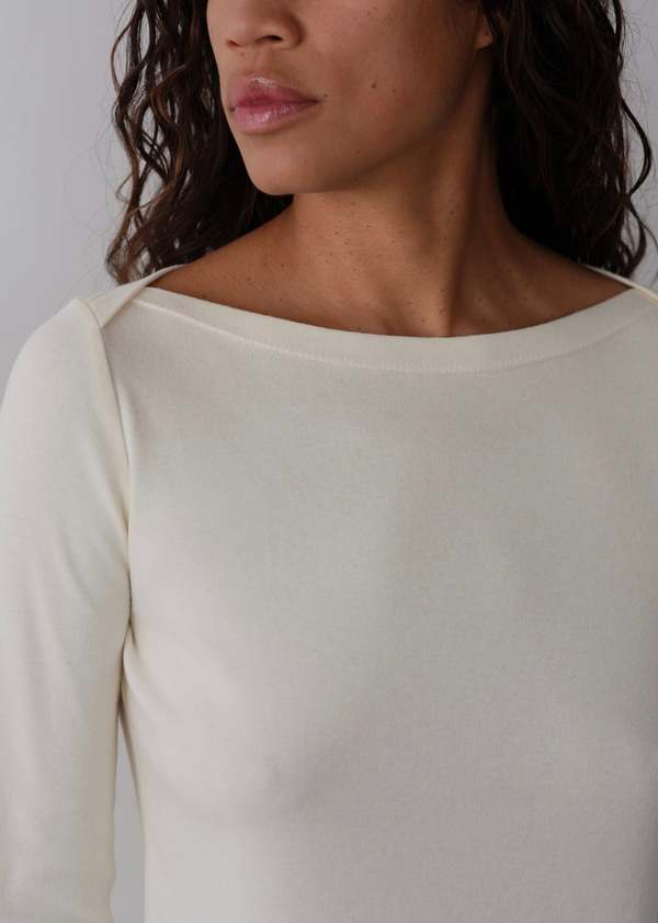 Donni. Baby Rib Envelope Top - Cream