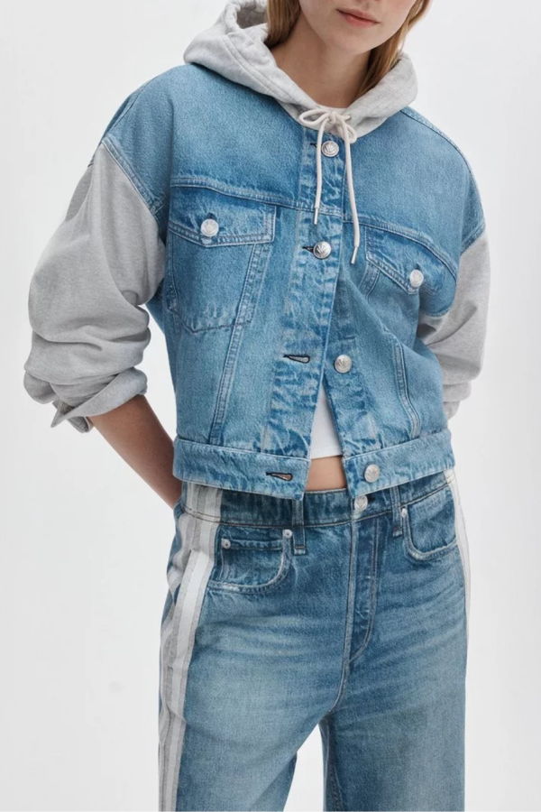 Rag & Bone Miramar Combo Hooded Trucker Jacket - Sport Combo