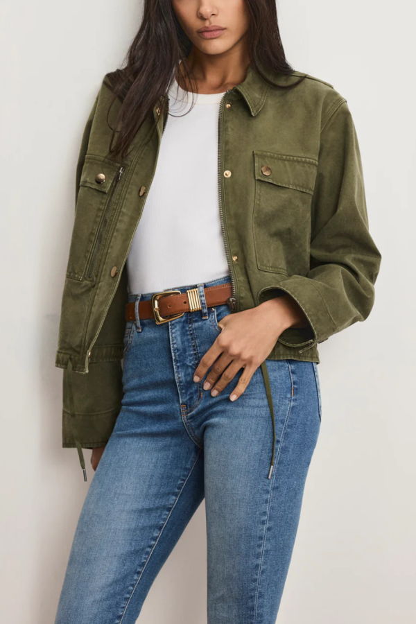 Veronica Beard Stephen Bomber Jacket - Army
