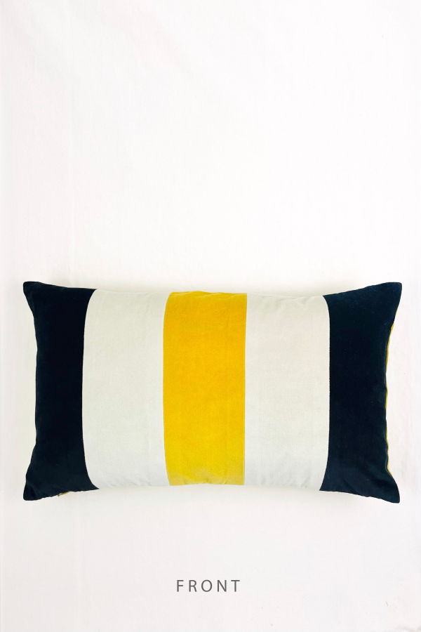 Mellowworks Rugby Stripe Lumbar Pillow Cover - Black/White