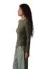 Donni. Baby Rib Scallop Long Sleeve Top - Oregano - Thumbnail 2