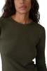 Donni. Baby Rib Scallop Long Sleeve Top - Oregano - Thumbnail 5