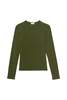 Donni. Baby Rib Scallop Long Sleeve Top - Oregano - Thumbnail 7