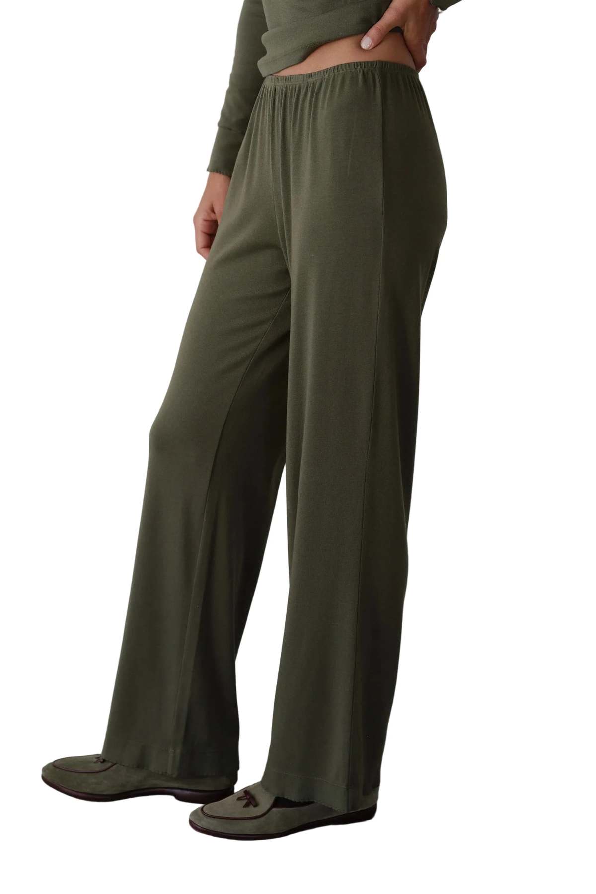 Donni. Baby Rib Scallop Pant - Oregano - Image 4 of 5