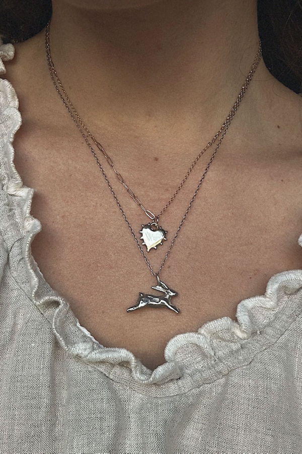 Feral Rabbitt Rabbit Pendant Necklace - Silver