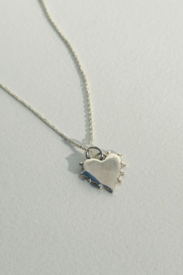 Feral Rabbitt Tiny Jaded Heart Pendant - Silver