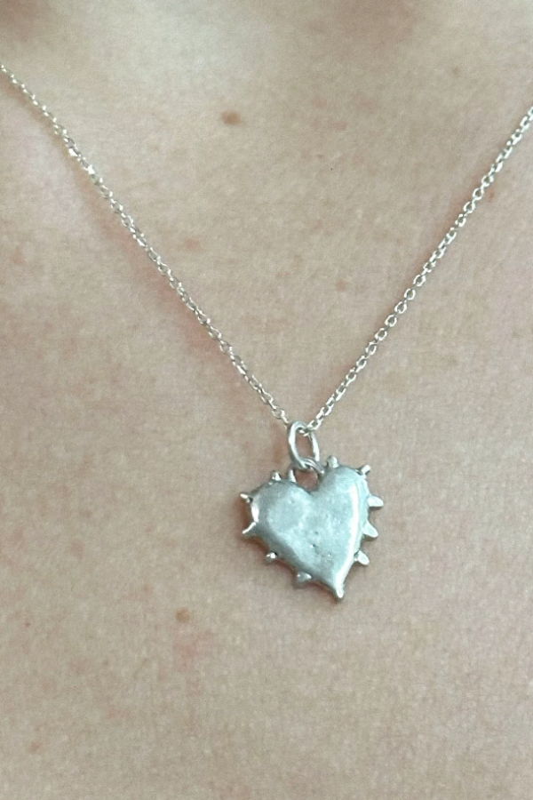 Feral Rabbitt Tiny Jaded Heart Pendant - Silver