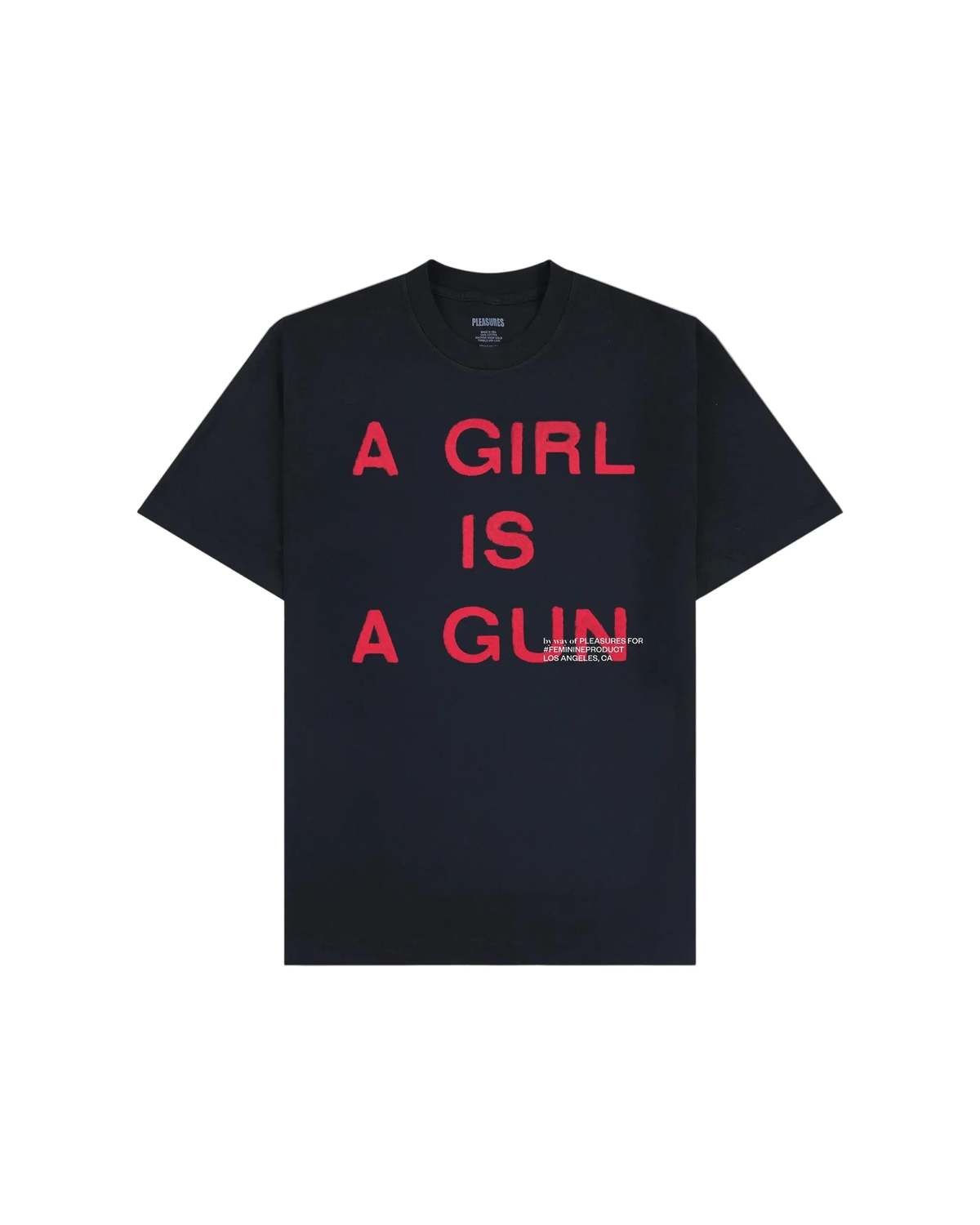 PLEASURES Girl Is A Gun Tee - Black - Image 1 of 2