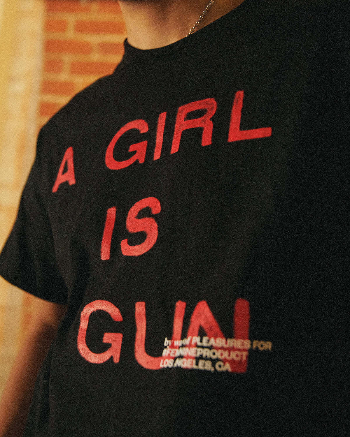 PLEASURES Girl Is A Gun Tee - Black - Image 2 of 2