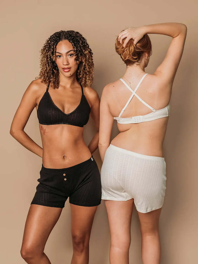 Q for Quinn En Pointelle Bralette - Natural