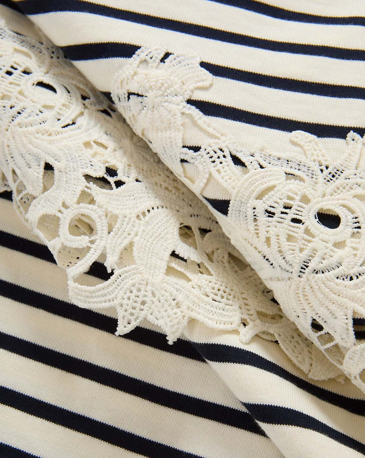 Veronica Beard Rhue Striped Lace-Hem Mini Dress - Image 4 of 7