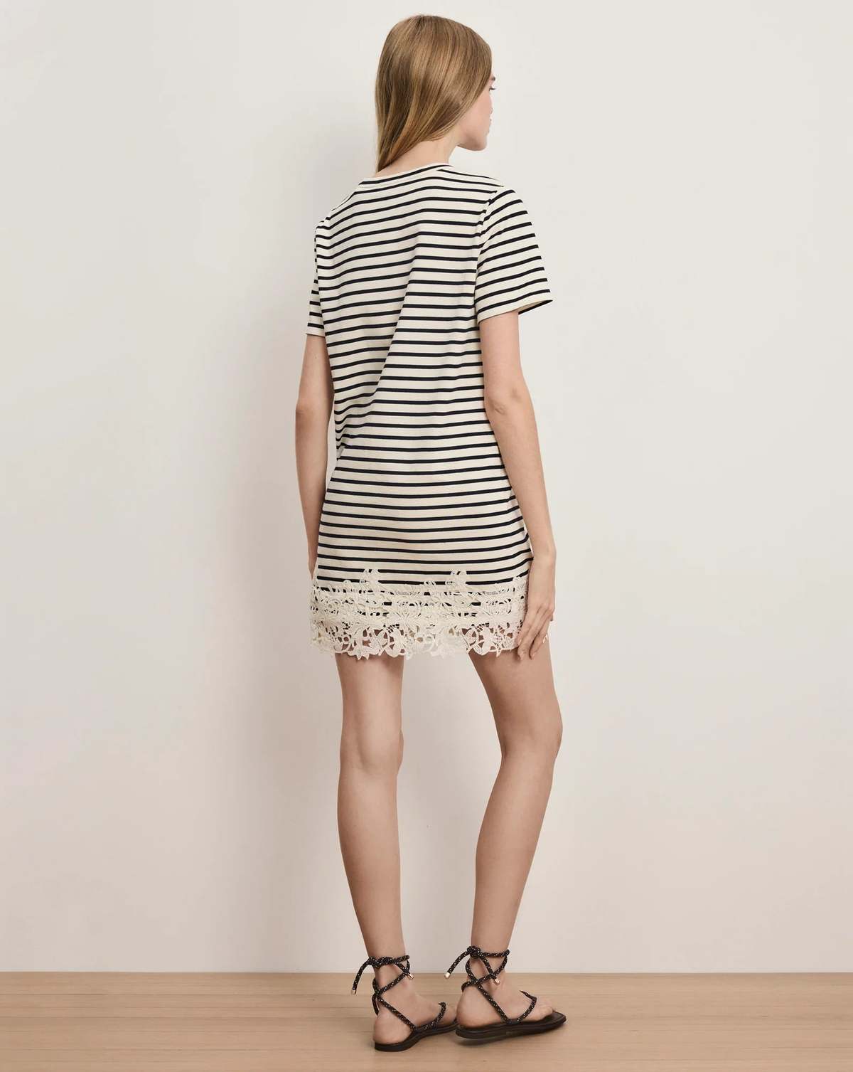 Veronica Beard Rhue Striped Lace-Hem Mini Dress - Image 5 of 7