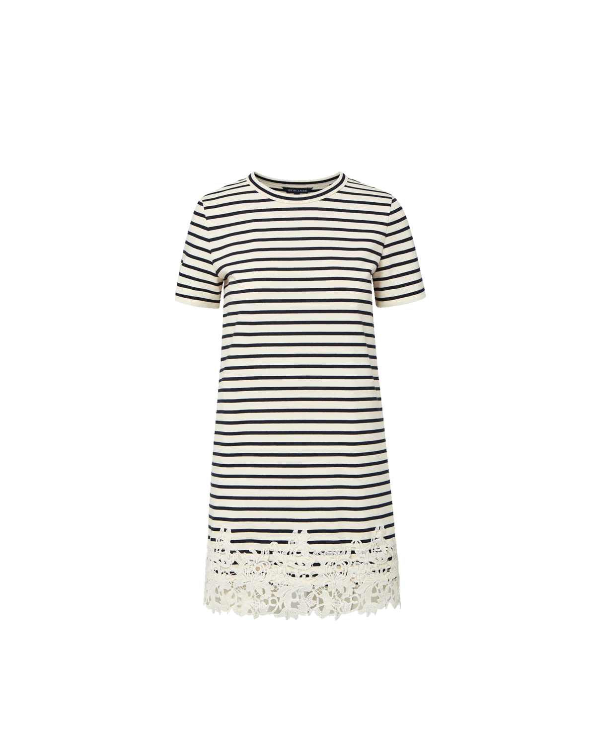 Veronica Beard Rhue Striped Lace-Hem Mini Dress - Image 6 of 7
