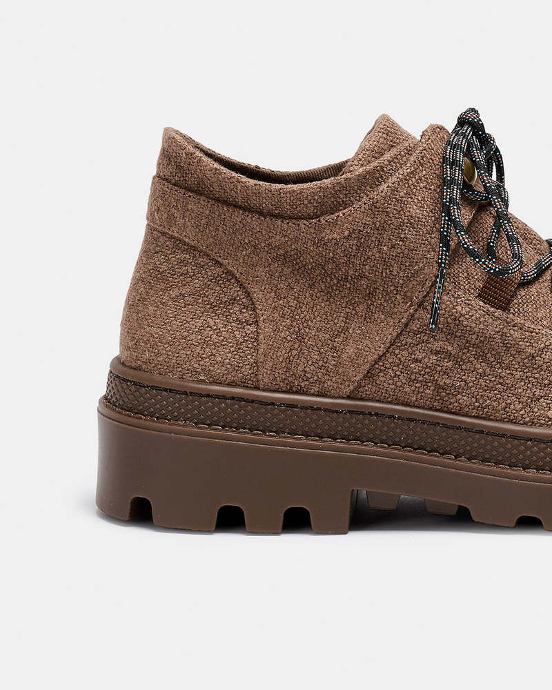 Naguisa Abra Brown Linen Boots