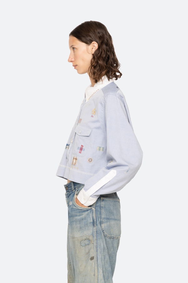 Sea NY Claira L/S Shirt Top - Blue