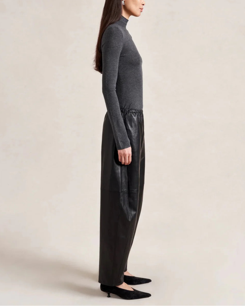 La Ligne Leather Barrel Colby Pant Pants - Black
