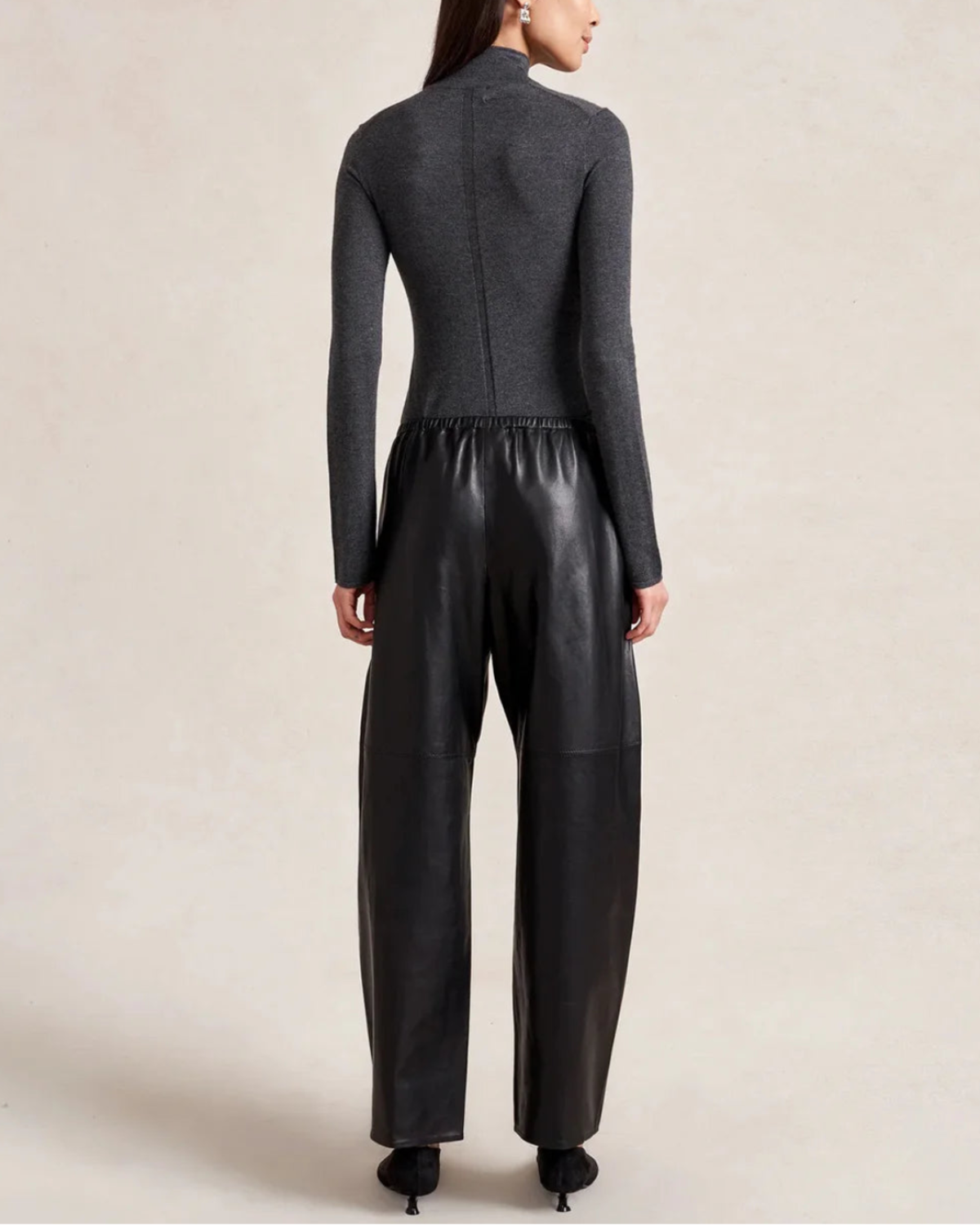 La Ligne Leather Barrel Colby Pant Pants - Black - Image 4 of 7
