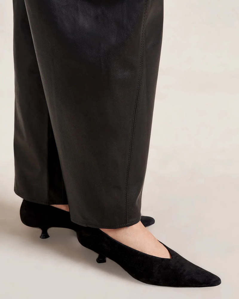 La Ligne Leather Barrel Colby Pant Pants - Black