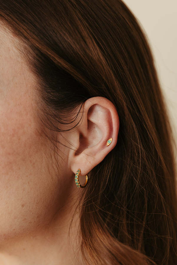 Sierra Winter Jewelry Evil Eye Stud Earrings - Emerald