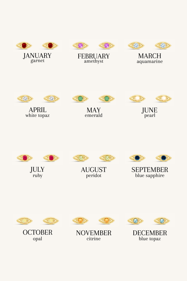 Sierra Winter Jewelry Evil Eye Stud Earrings - Emerald