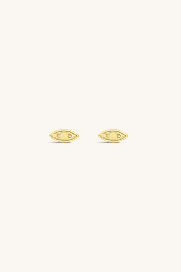 Sierra Winter Jewelry Evil Eye Stud Earrings - Opal