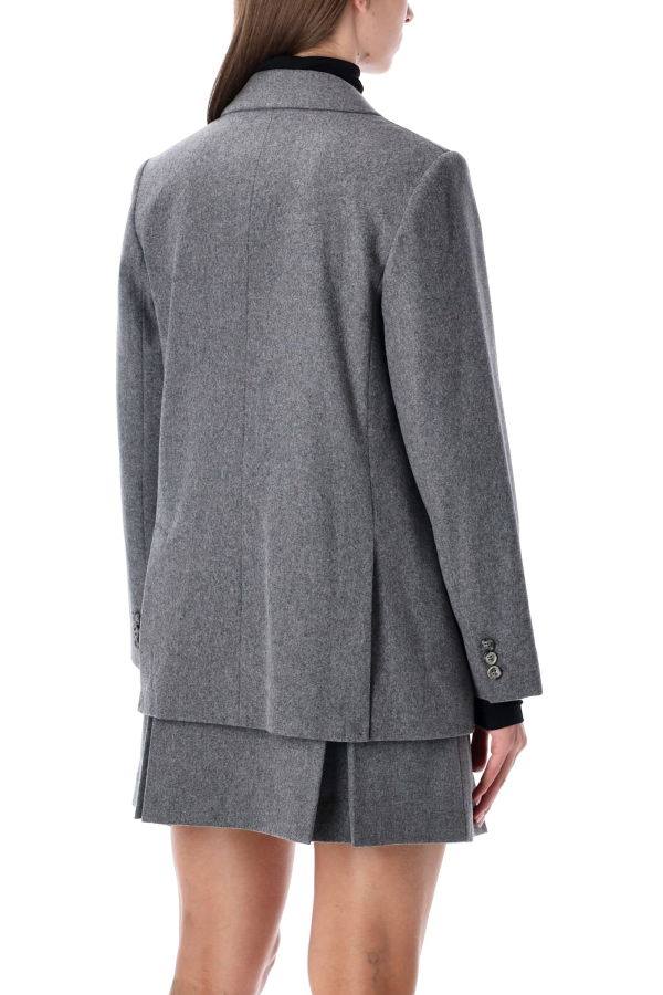 A.P.C. Lucy Double-Breasted Wool Blazer - Heater Grey