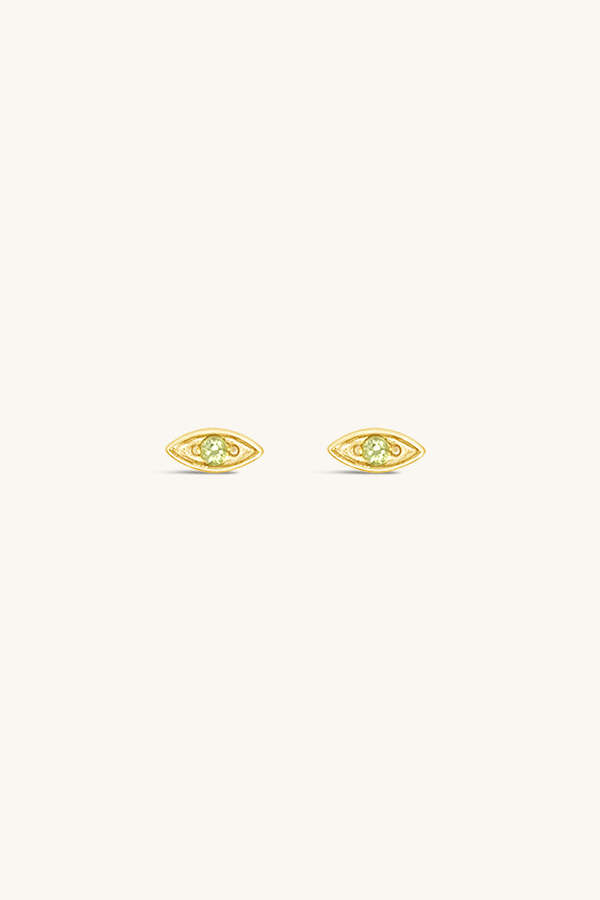 Sierra Winter Jewelry Evil Eye Stud Earrings - Peridot