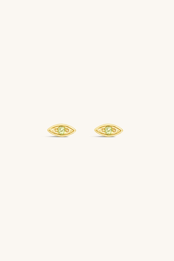 Sierra Winter Jewelry Evil Eye Stud Earrings - Peridot