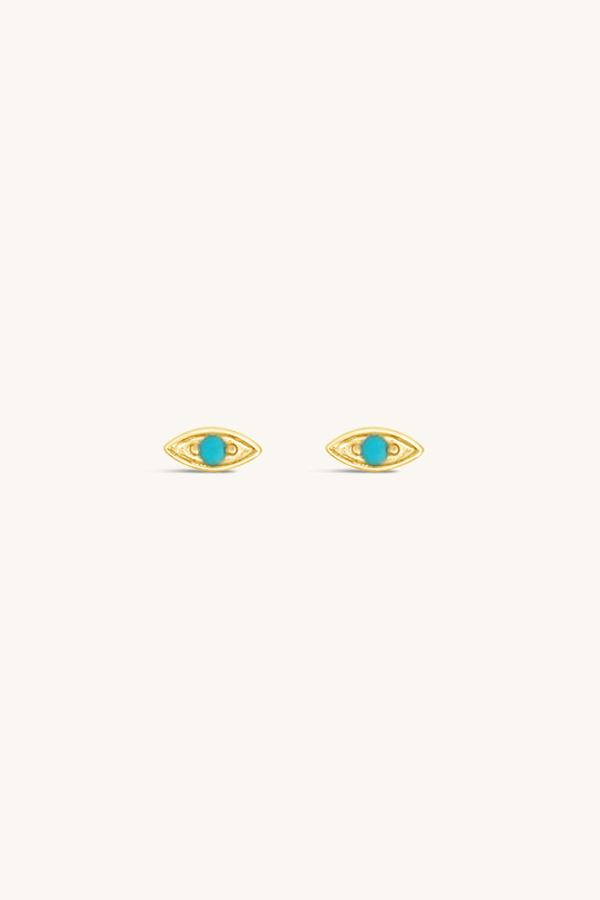 Sierra Winter Jewelry Evil Eye Stud Earrings - Turquoise