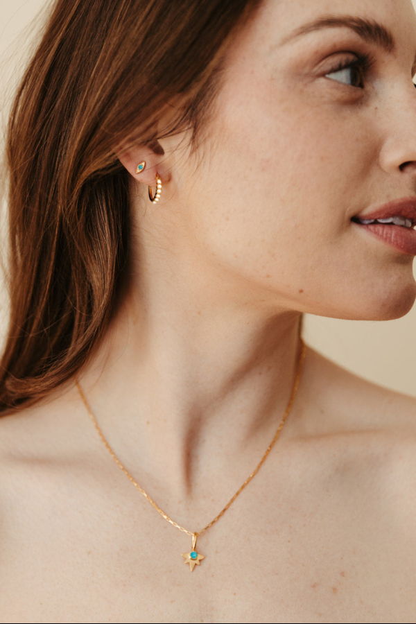 Sierra Winter Jewelry Evil Eye Stud Earrings - Turquoise