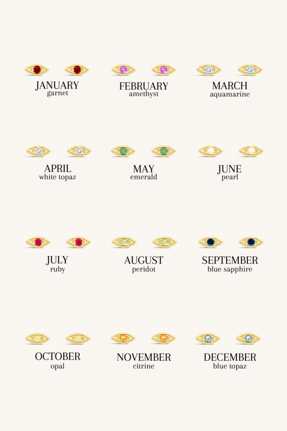 Sierra Winter Jewelry Evil Eye Stud Earrings - White Topaz - Image 3 of 3