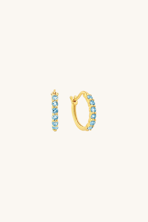 Sierra Winter Jewelry Karma Hoop Earrings - Blue Topaz