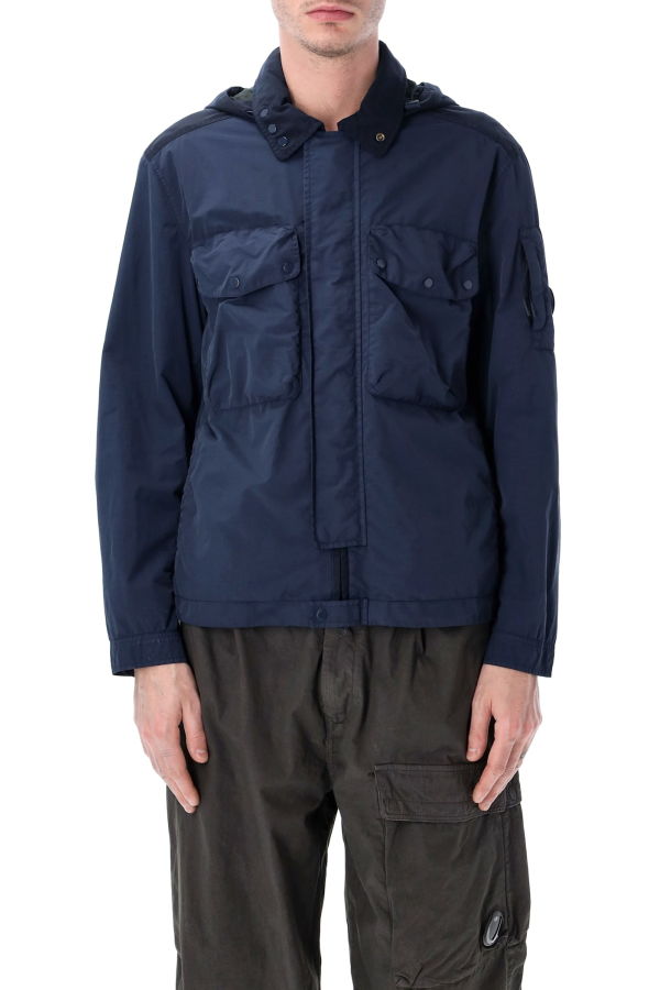C.P. Company Flatt Nylon Goggle Overshirt Jacket - Dk Navy
