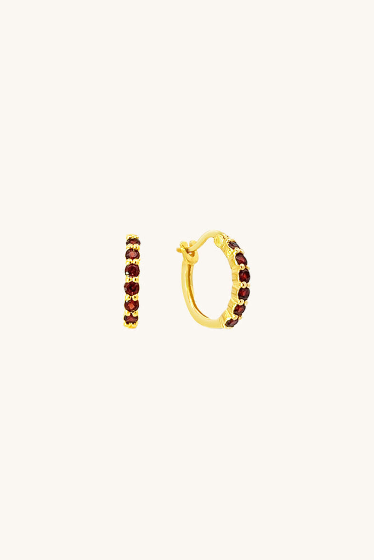 Sierra Winter Jewelry Karma Hoop Earrings - Garnet - Image 1 of 4