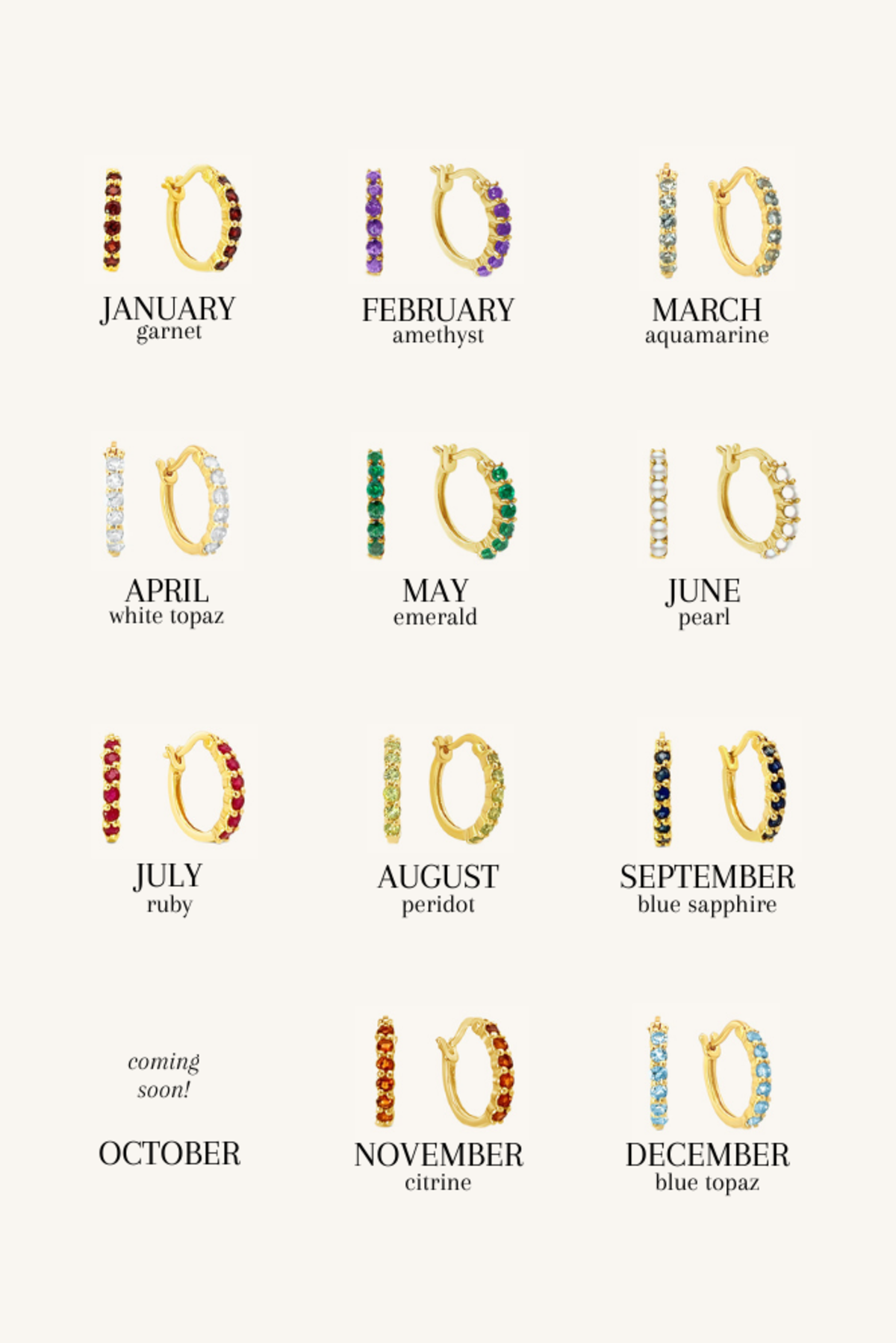 Sierra Winter Jewelry Karma Hoop Earrings - Garnet - Image 4 of 4