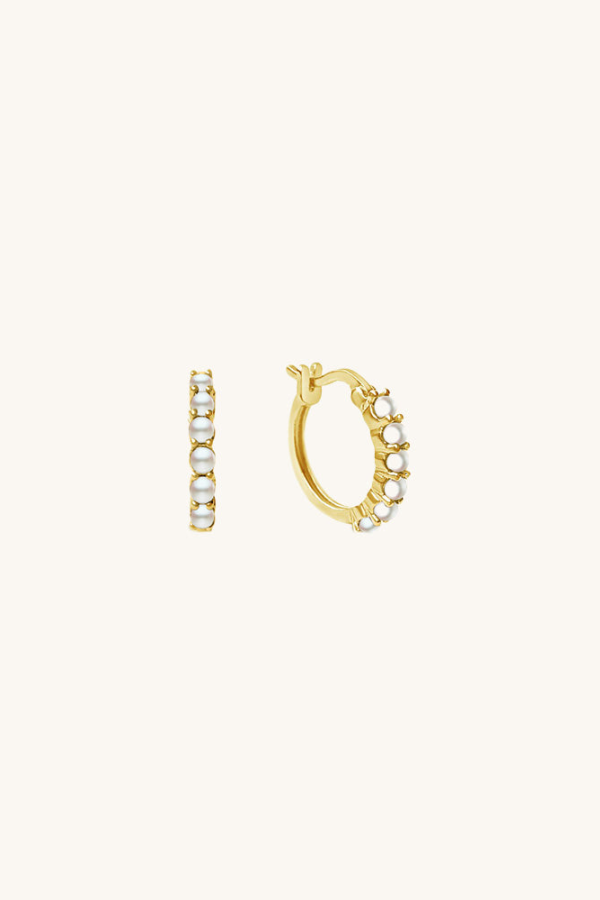 Sierra Winter Jewelry Karma Hoop Earrings - Pearl