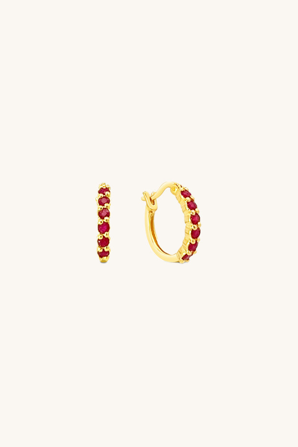 Sierra Winter Jewelry Karma Hoop Earrings - Ruby