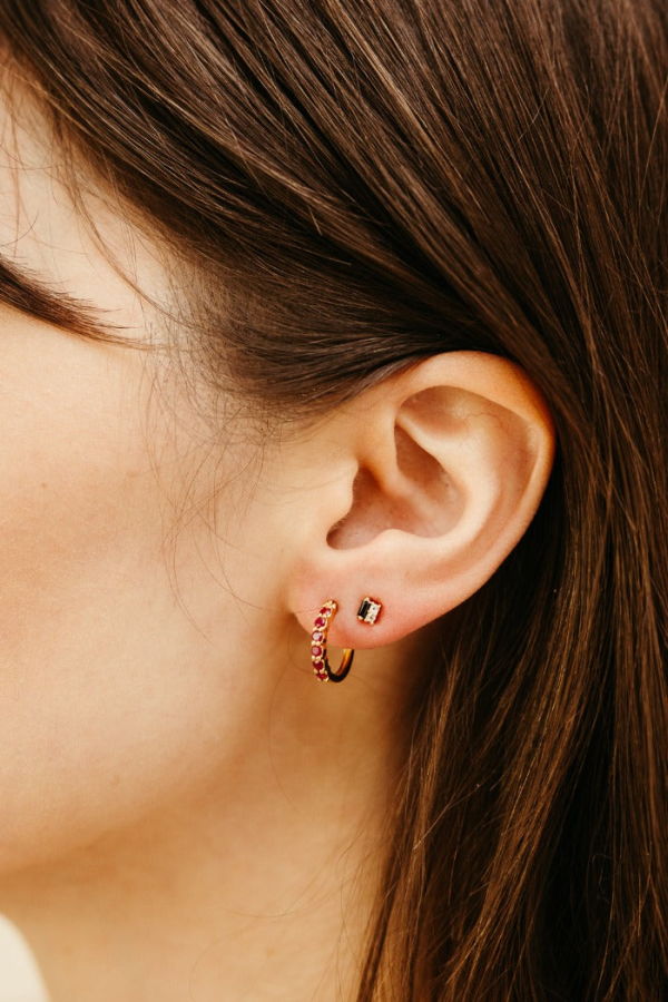 Sierra Winter Jewelry Karma Hoop Earrings - Ruby