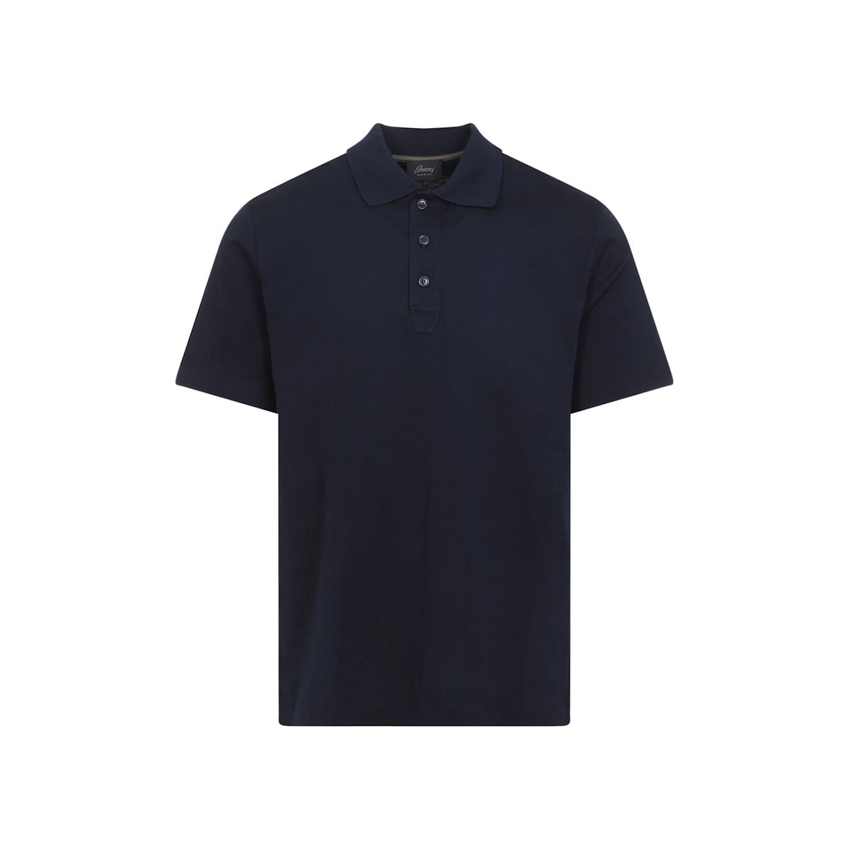 Brioni Cotton Polo Shirt - Navy Blue - Image 2 of 5